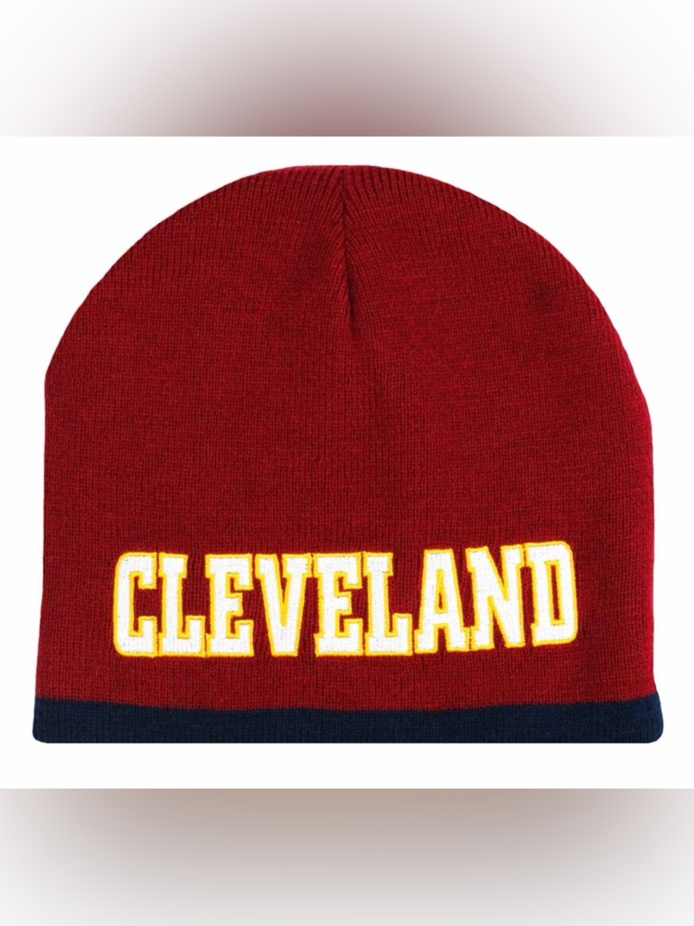 Reversible - Cleveland Knit Beanie with Bold Embroidered Lettering